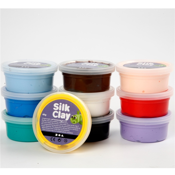 Silk Clay Mixed Colours Basic 1 10x40g i gruppen LEKER, BARN OG BABY / Leker / Lek leire, lek sand og tilbehør hos TP E-commerce Nordic AB (38-90235)