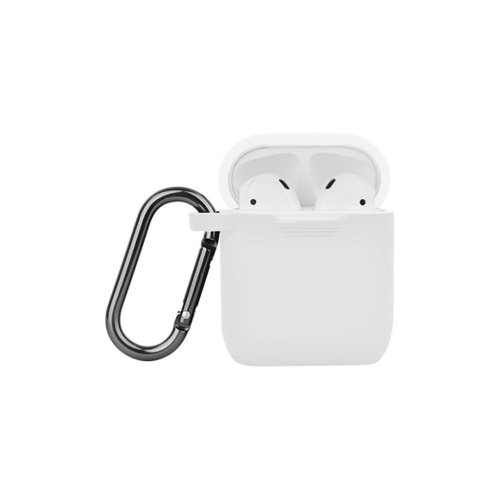 NORTH Airpods Beskyttelsesveske Silikon Karabinkrok Hvit i gruppen Elektronikk / Lyd & Bilde / Hodetelefoner & Tilbehør / Tilbehør hos TP E-commerce Nordic AB (38-91016)