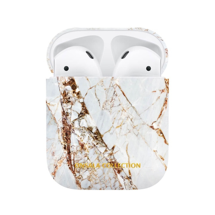 Onsala COLLECTION Airpods Fodral 1st and 2nd Generation White Rhino Marble i gruppen Elektronikk / Lyd & Bilde / Hodetelefoner & Tilbehør / Tilbehør hos TP E-commerce Nordic AB (38-91039)