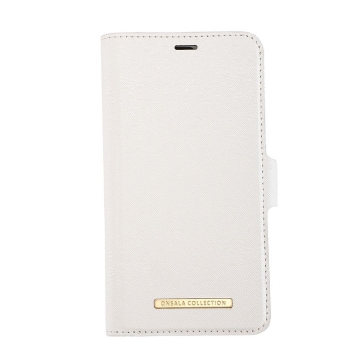 Onsala Lommebokveske iPhone 12 / 12 Pro Saffiano White i gruppen SMARTTELEFON & NETTBRETT / Mobilbeskyttelse / Apple / iPhone 12 / Flippdeksel hos TP E-commerce Nordic AB (38-91073)