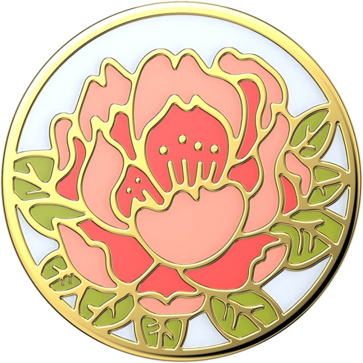 PopSockets Enamel Blooming Peony Pink Avtagbart Grip med Ställfunktion Premium i gruppen SMARTTELEFON & NETTBRETT / Annet tilbehør / Popsockets hos TP E-commerce Nordic AB (38-91186)