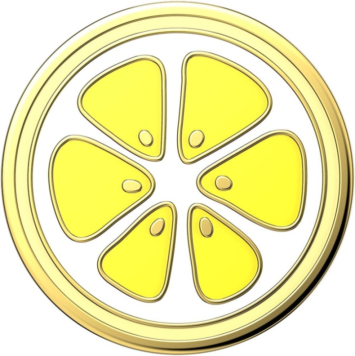 PopSockets Enamel Lemon Slice Yellow Avtagbart Grip med Ställfunktion Premium i gruppen SMARTTELEFON & NETTBRETT / Annet tilbehør / Popsockets hos TP E-commerce Nordic AB (38-91189)