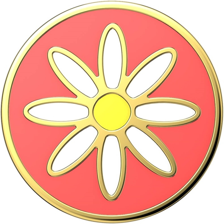 PopSockets Enamel Quaint Daisy Coral Avtagbart Grip med Ställfunktion Premium i gruppen SMARTTELEFON & NETTBRETT / Annet tilbehør / Popsockets hos TP E-commerce Nordic AB (38-91190)
