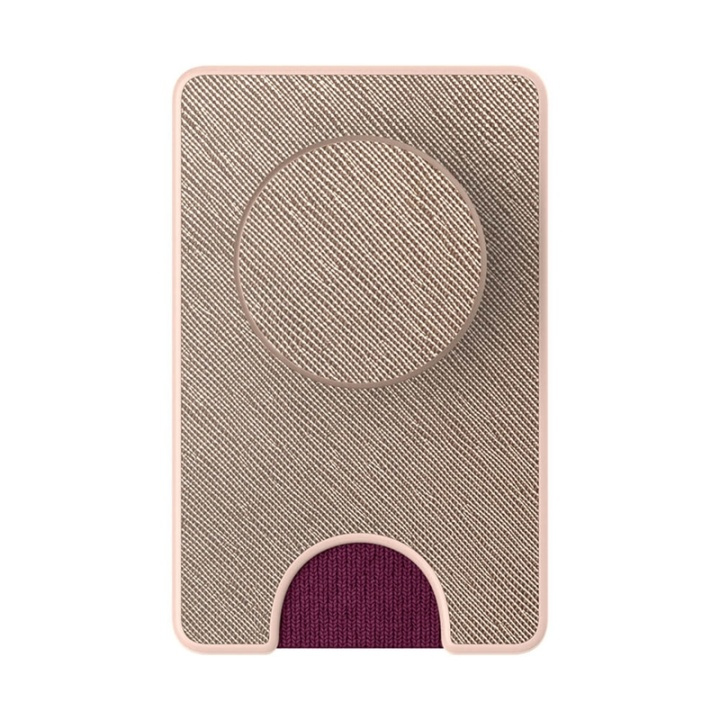 POPSOCKETS Wallet Saffiano Rose Gold Avtagbar Lommebok for Mobil PopWallet+ i gruppen SMARTTELEFON & NETTBRETT / Annet tilbehør / Popsockets hos TP E-commerce Nordic AB (38-91263)
