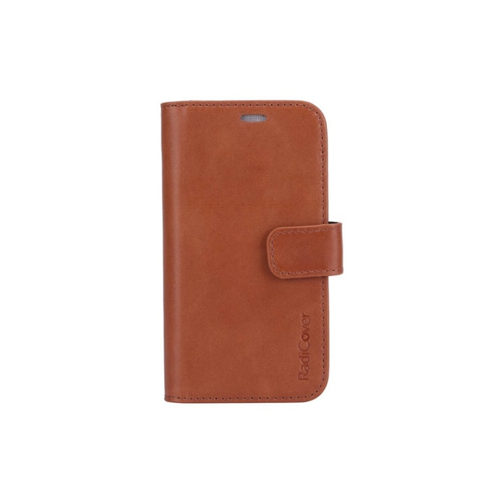 Radicover Lommebokveske iPhone 12 Mini Strålingsbeskyttelse 2in1 RFID Brun i gruppen SMARTTELEFON & NETTBRETT / Mobilbeskyttelse / Apple / iPhone 12 Mini / Flippdeksel hos TP E-commerce Nordic AB (38-91314)