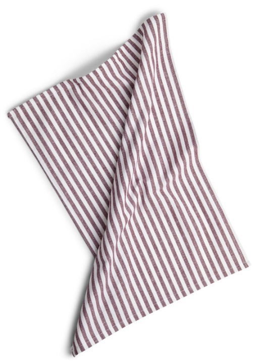 Kosta Linnewäfveriresirkulert kjøkkenhåndkle (40x60cm), Stripete, Burgundy i gruppen HJEM, HUS OG HAGE / Kjøkkenutstyr / Kjøkkentekstiler hos TP E-commerce Nordic AB (38-91588-VR)