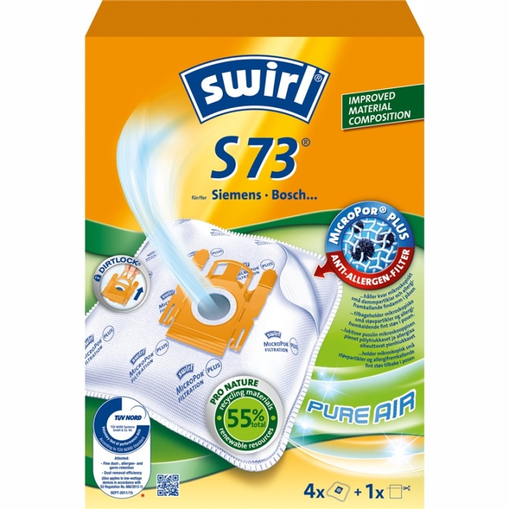 Swirl Støvsugerposer S73 4ST (NOTE 3ST DFP) i gruppen HJEM, HUS OG HAGE / Rengjøringsprodukter / Støvsugere og tilbehør / Tilbehør / Støvsugerposer hos TP E-commerce Nordic AB (38-91625)