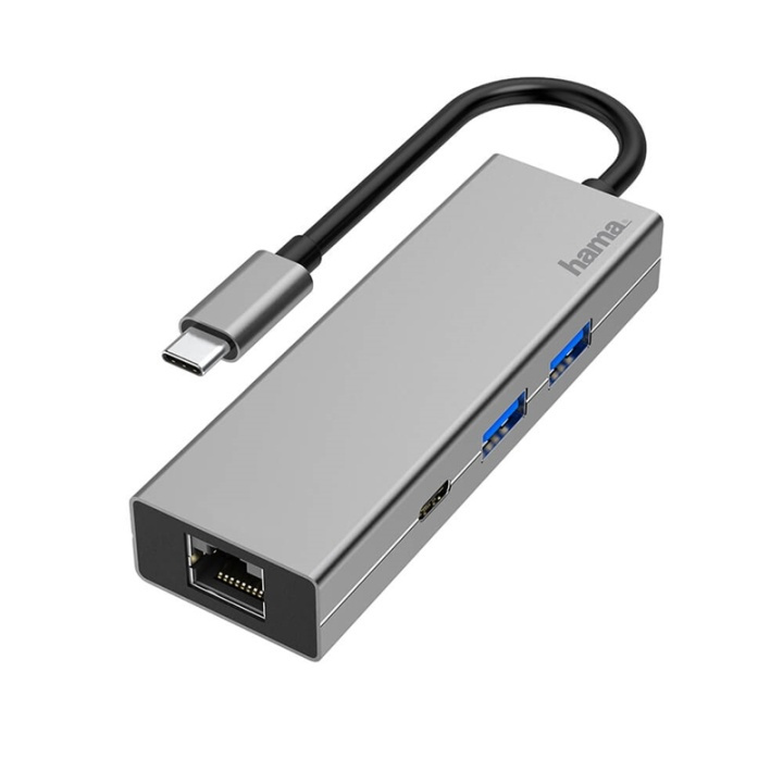 HAMA Adapter USB-C Multi 4x Porter LAN i gruppen Datautstyr / Datamaskin Tilbehør / USB-Hubs hos TP E-commerce Nordic AB (38-91874)