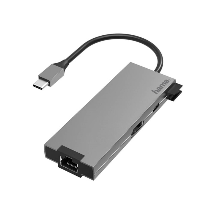 HAMA Adapter USB-C Multi 4x Porter HDMI/LAN i gruppen Datautstyr / Datamaskin Tilbehør / USB-Hubs hos TP E-commerce Nordic AB (38-91875)