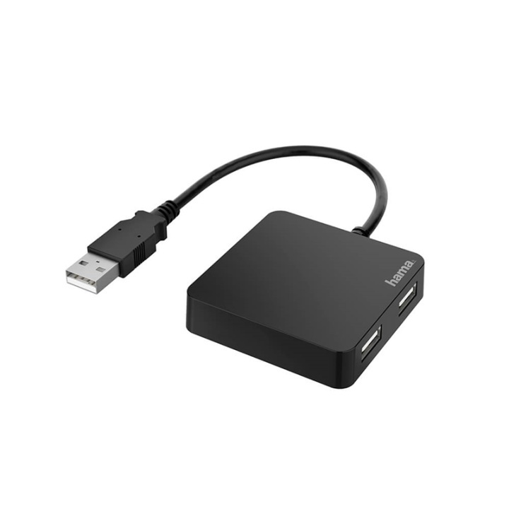 HAMA Hub USB-A 2.0 4x Porter 480 Mbit/s i gruppen Datautstyr / Datamaskin Tilbehør / USB-Hubs hos TP E-commerce Nordic AB (38-91883)