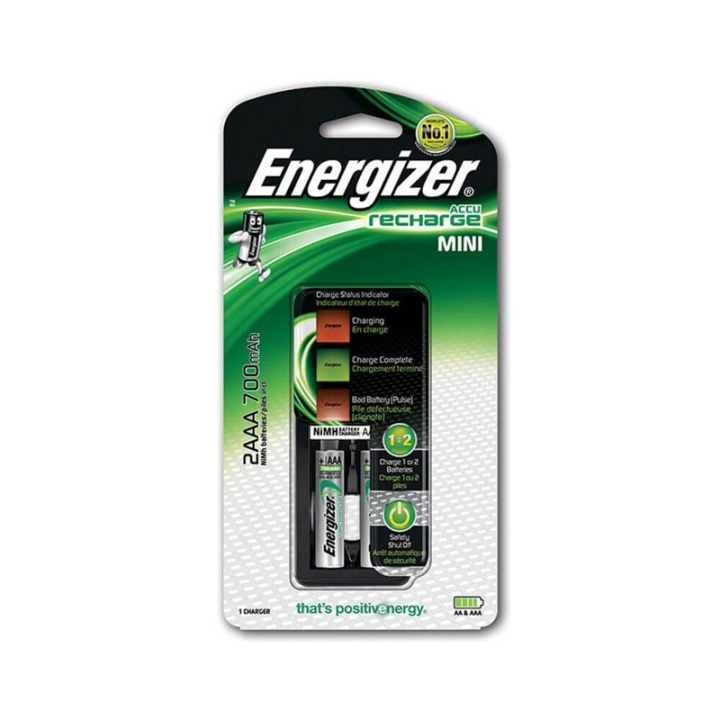 Energizer Laddare Mini 2x AAA 700mAh i gruppen Elektronikk / Batterier & Ladere / Batterilader hos TP E-commerce Nordic AB (38-92063)