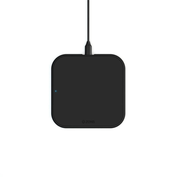 Zens Essential Single Laddare QI 10W Svart 5mm Slim (Apple + Samsung QC) i gruppen SMARTTELEFON & NETTBRETT / Ladere og Kabler / Trådløs lader QI hos TP E-commerce Nordic AB (38-92379)