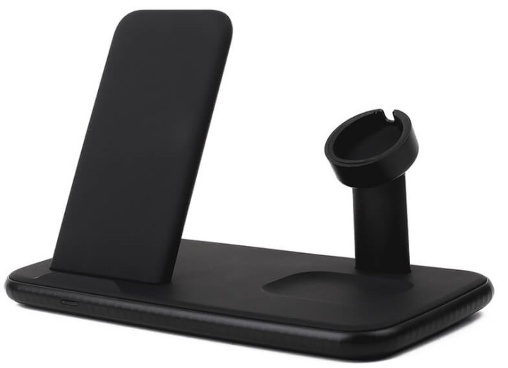 Gear Trådlös Trippel QI Laddare USB-C Ansl. 20W totalt Svart Mobil/Watch/Airpods i gruppen SMARTTELEFON & NETTBRETT / Ladere og Kabler / Trådløs lader QI hos TP E-commerce Nordic AB (38-92459)