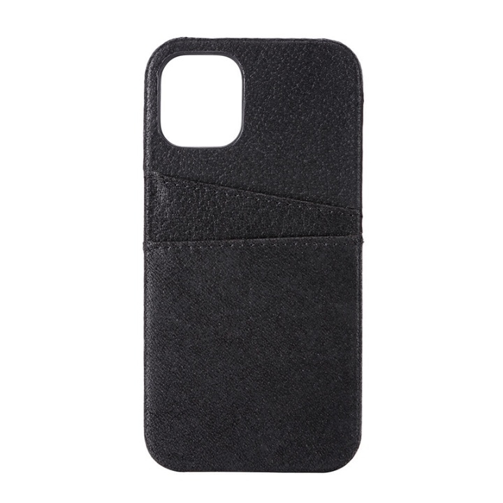 Onsala COLLECTION Mobilskal Skinn Svart iPhone 12 Mini med Kortfack i gruppen SMARTTELEFON & NETTBRETT / Mobilbeskyttelse / Apple / iPhone 12 Mini / Deksel hos TP E-commerce Nordic AB (38-92463)