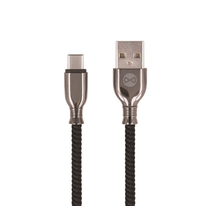 Forever Tornado - USB-C-kabel for hurtiglading (3A), 1 m, svart i gruppen SMARTTELEFON & NETTBRETT / Ladere og Kabler / Kabler / Kabler type C hos TP E-commerce Nordic AB (38-92678)