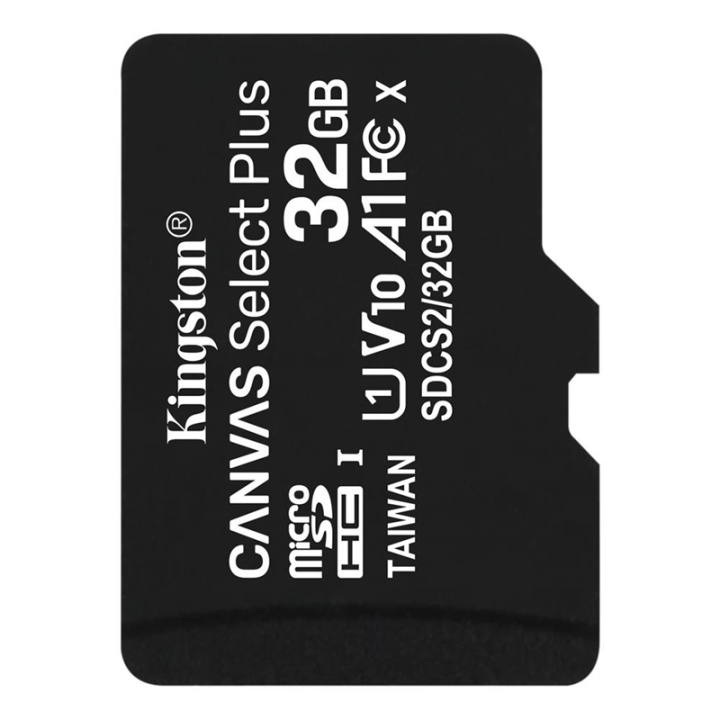 Kingston Canvas Select Plus microSDXC, 32GB i gruppen Elektronikk / Lagringsmedia / Minnekort / MicroSD/HC/XC hos TP E-commerce Nordic AB (38-92721)