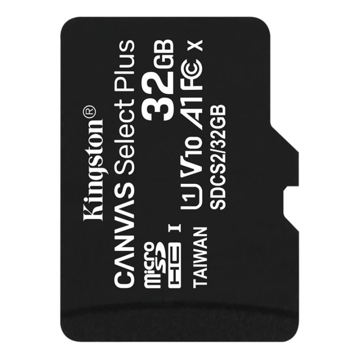 Kingston Canvas Select Plus microSDXC, 32 GB i gruppen Elektronikk / Lagringsmedia / Minnekort / MicroSD/HC/XC hos TP E-commerce Nordic AB (38-92721)