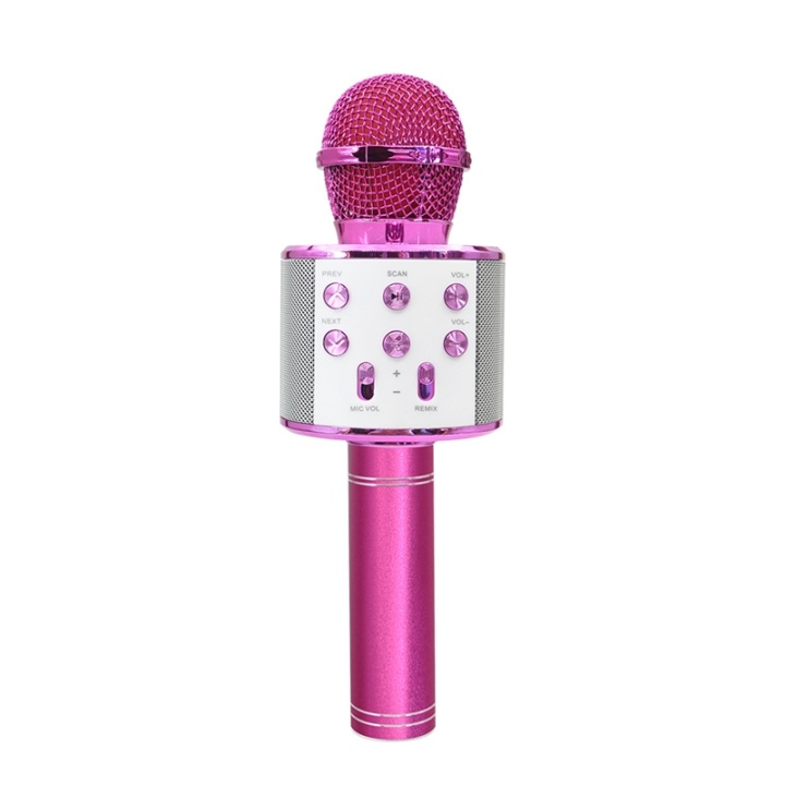 Forever BMS-300 Mikrofon med Bluetooth högtalare, Rosa i gruppen Elektronikk / Lyd & Bilde / Håndholdte mikrofoner hos TP E-commerce Nordic AB (38-92732)