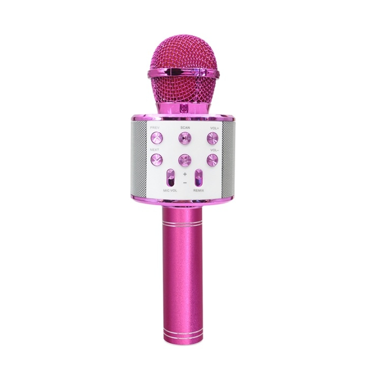 Forever BMS-300 Mikrofon med Bluetooth-høyttaler, rosa i gruppen Elektronikk / Lyd & Bilde / Håndholdte mikrofoner hos TP E-commerce Nordic AB (38-92732)