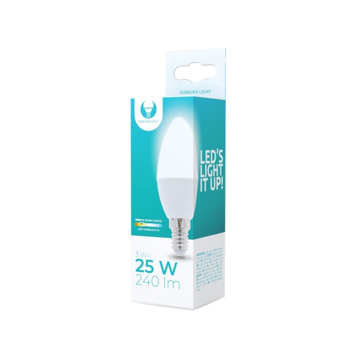 LED-lampe E14, C37, 3W, 230V, 3000K, varmhvit i gruppen Elektronikk / Lys / LED-lys hos TP E-commerce Nordic AB (38-92746)