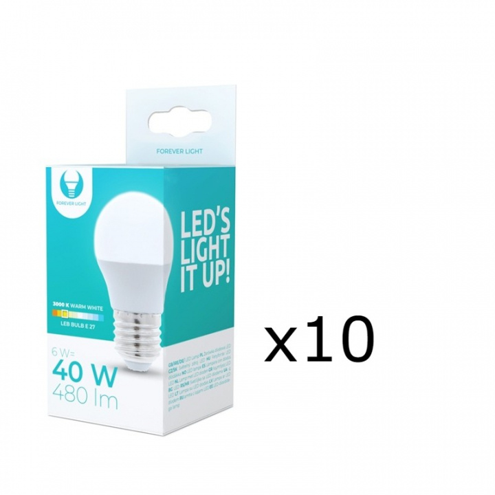 LED-lampe E27, 6W, 230V, 3000K 10-pk, varmhvit i gruppen Elektronikk / Lys / LED-lys hos TP E-commerce Nordic AB (38-92748-PKT10)