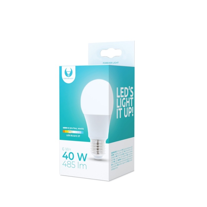 LED-lampe E27, 6W, 230V, 4500K, Hvit nøytral i gruppen Elektronikk / Lys / LED-lys hos TP E-commerce Nordic AB (38-92749)