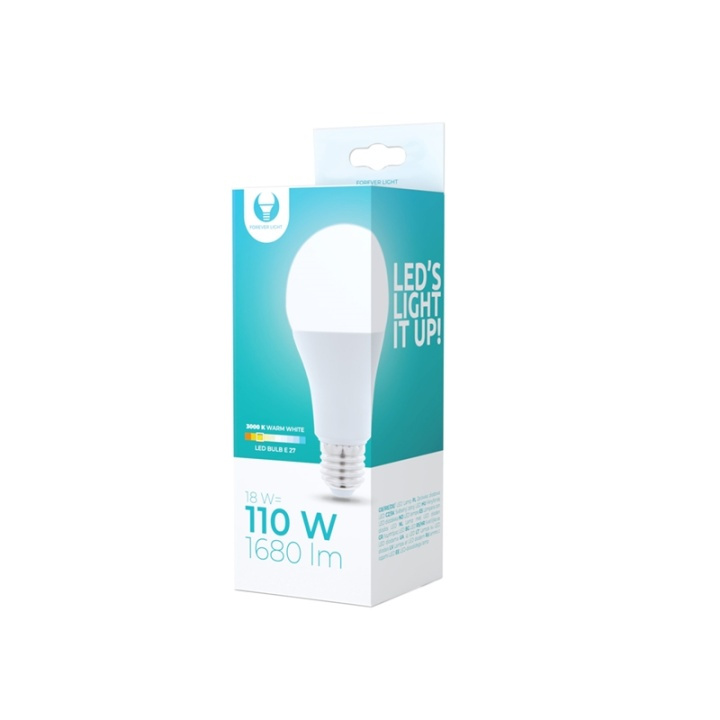 LED-lampe E27, A65, 18W, 230V, 3000K, varmhvit i gruppen Elektronikk / Lys / LED-lys hos TP E-commerce Nordic AB (38-92751)