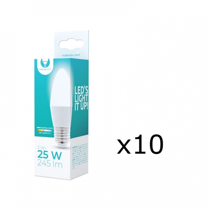 LED-lampe E27, 3W, 230V, 4500K 10-pakning, hvit nøytral i gruppen Elektronikk / Lys / LED-lys hos TP E-commerce Nordic AB (38-92755-PKT10)