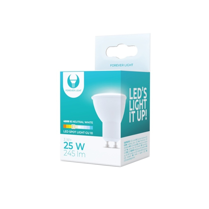 LED-lampe GU10, 3W, 230V, 4500K, hvit nøytral i gruppen Elektronikk / Lys / LED-lys hos TP E-commerce Nordic AB (38-92757)