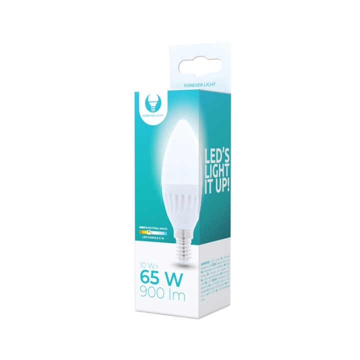 LED-lampe E14, C37, 10W, 230V, 4500K, keramisk, hvit nøytral i gruppen Elektronikk / Lys / LED-lys hos TP E-commerce Nordic AB (38-92763)