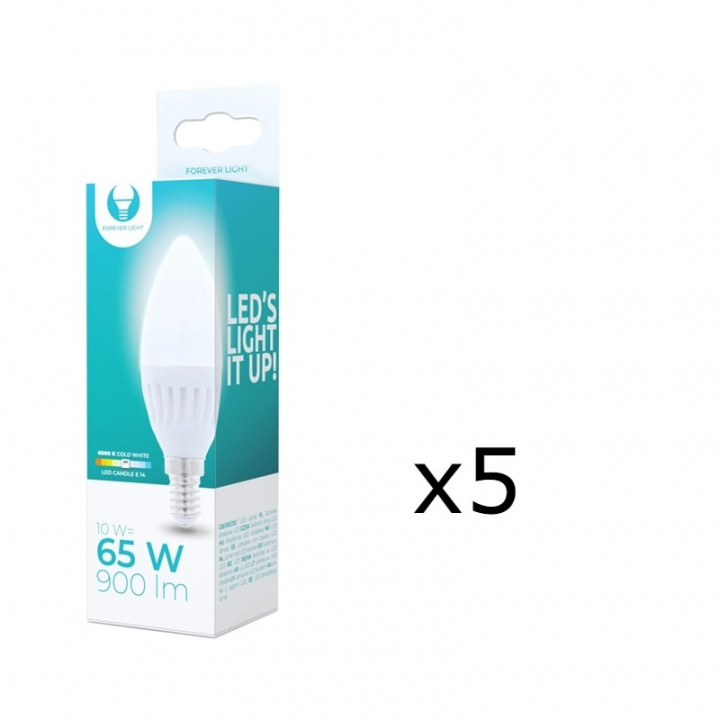 LED-Lampa E14, C37, 10W, 230V, 6000K, Keramisk, Kallvitt i gruppen Elektronikk / Lys / LED-lys hos TP E-commerce Nordic AB (38-92764-PKT05)