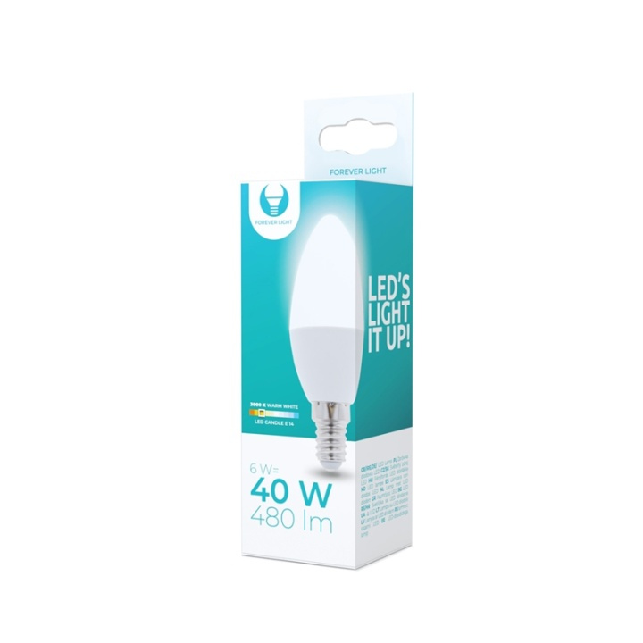 LED-lampe E14, C37, 6W, 230V, 3000K, varmhvit i gruppen Elektronikk / Lys / LED-lys hos TP E-commerce Nordic AB (38-92765)