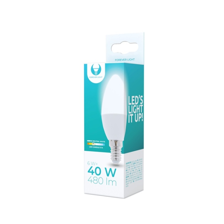 LED-lampe E14, C37, 6W, 230V, 4500K, Hvit nøytral i gruppen Elektronikk / Lys / LED-lys hos TP E-commerce Nordic AB (38-92766)