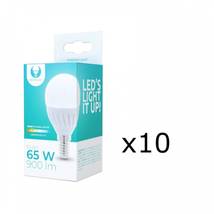 LED-Lampa E14, G45, 10W, 230V, 3000K, Keramisk, 10-pack, Varmvitt i gruppen Elektronikk / Lys / LED-lys hos TP E-commerce Nordic AB (38-92767-PKT10)