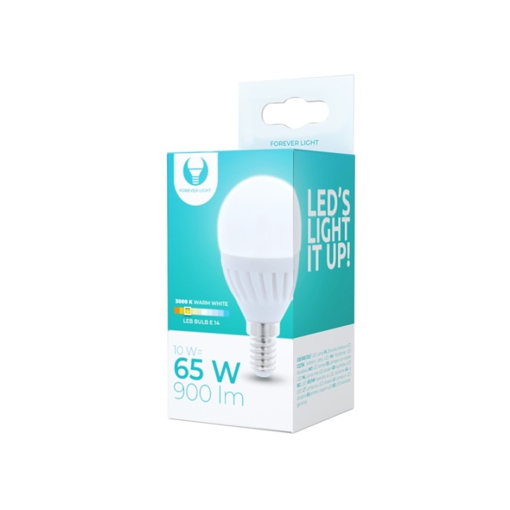LED-lampe E14, G45, 10W, 230V, 3000K, keramisk, varmhvit i gruppen Elektronikk / Lys / LED-lys hos TP E-commerce Nordic AB (38-92767)