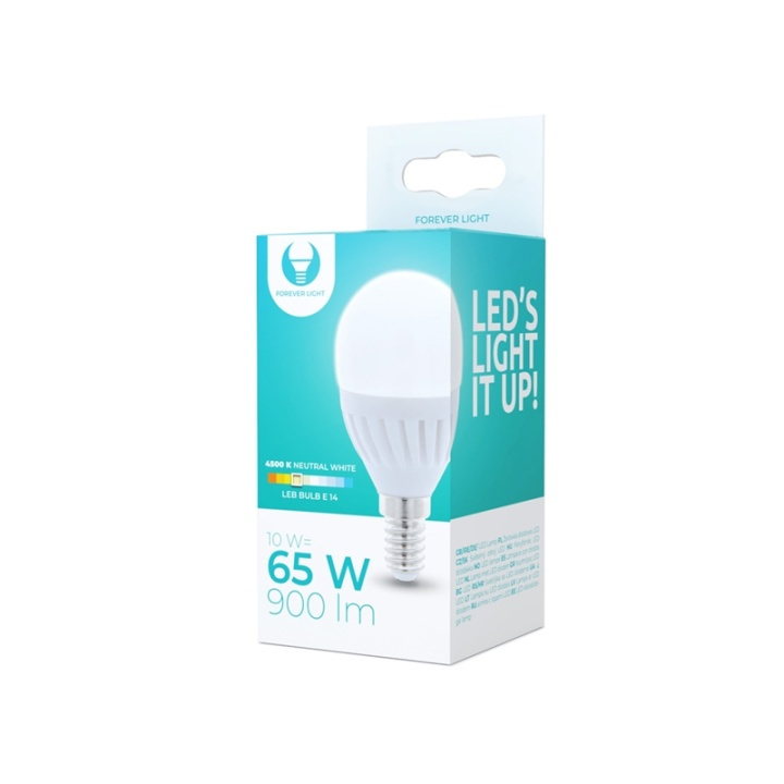 LED-pære E14, G45, 10W, 230V, 4500K, Keramisk, Hvit nøytral i gruppen Elektronikk / Lys / LED-lys hos TP E-commerce Nordic AB (38-92768)