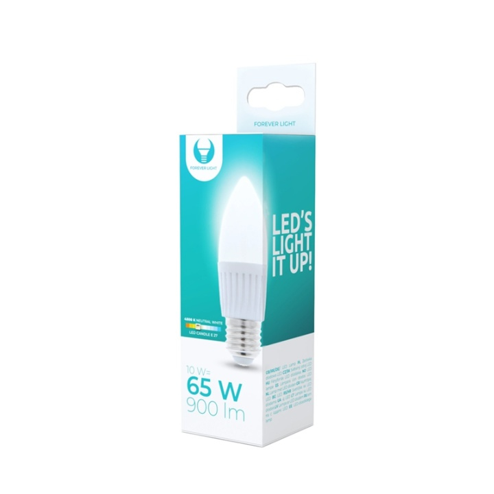 LED-lampe E27, C37, 10W, 230V, 4500K, keramisk, hvit nøytral i gruppen Elektronikk / Lys / LED-lys hos TP E-commerce Nordic AB (38-92781)