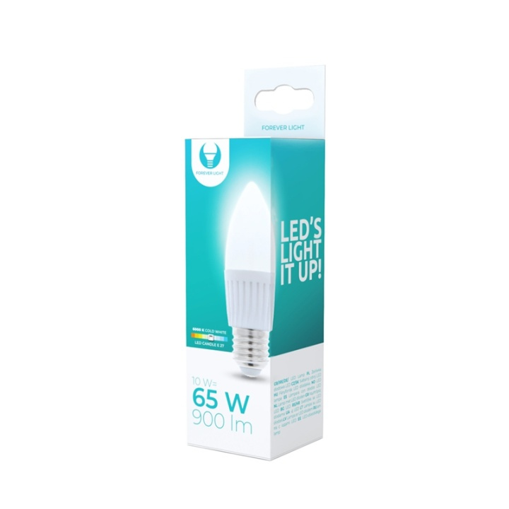 LED-lampe E27, C37, 10W, 230V, 6000K, keramisk, kjølig hvit i gruppen Elektronikk / Lys / LED-lys hos TP E-commerce Nordic AB (38-92782)