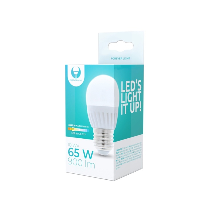 LED-lampe E27, G45, 10W, 230V, 3000K, keramikk, varm hvit i gruppen Elektronikk / Lys / LED-lys hos TP E-commerce Nordic AB (38-92785)