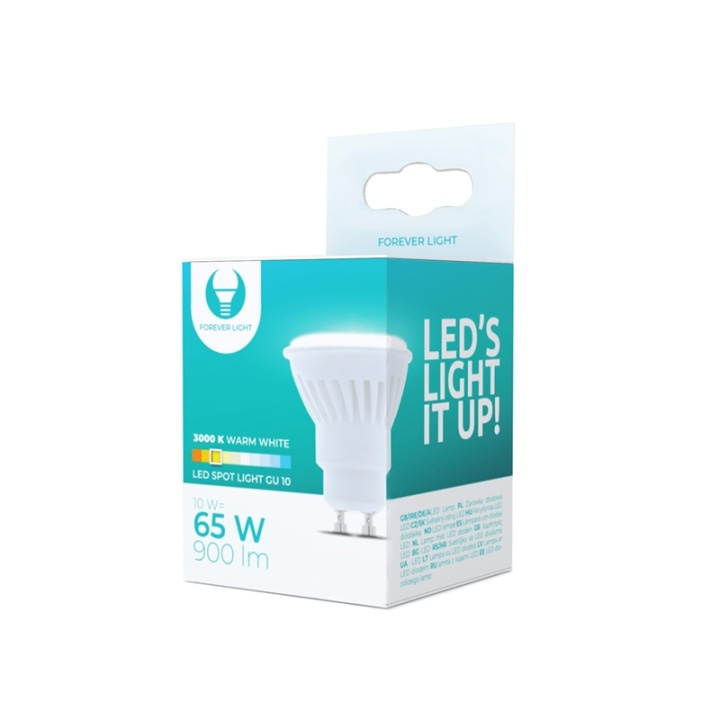 LED-lampe GU10 - 10W, 230V, 3000K, 900lm, Keramisk, Varmhvit i gruppen Elektronikk / Lys / LED-lys hos TP E-commerce Nordic AB (38-92791)