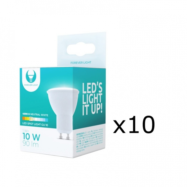 LED-lampe GU10, 1W, 230V, 4500K, 10-pk, Hvit nøytral i gruppen Elektronikk / Lys / LED-lys hos TP E-commerce Nordic AB (38-92794-PKT10)