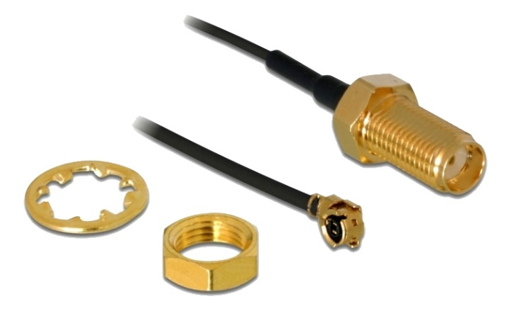 Delock Antenna Cable SMA jack bulkhead to MHF® I plug 1.13 20 cm threa i gruppen Elektronikk / Kabler og adaptere / Antennekabler og tilbehør / Antennekabler hos TP E-commerce Nordic AB (38-92995)