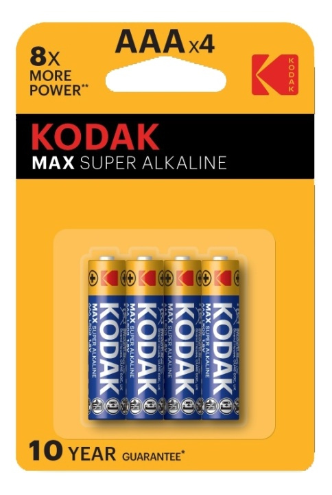 Kodak MAX alkalisk AAA-batteri (4-pk) i gruppen Elektronikk / Batterier & Ladere / Batterier / AAA hos TP E-commerce Nordic AB (38-93089)