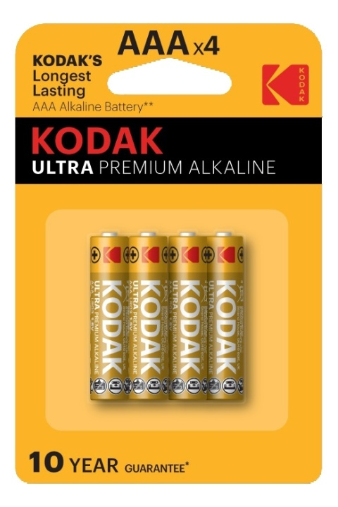 Kodak ULTRA premium alkalisk AAA-batteri (4-pakning) i gruppen Elektronikk / Batterier & Ladere / Batterier / AAA hos TP E-commerce Nordic AB (38-93091)