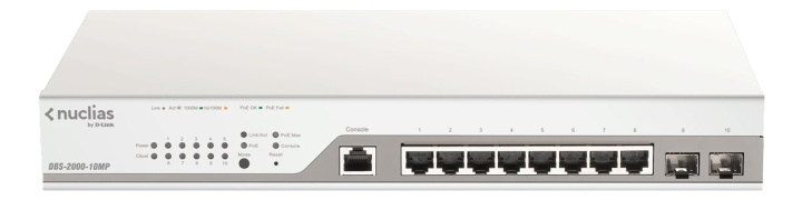 10-Port Gigabit PoE+ Nuclias Smart Managed Switch including 2x SFP Por i gruppen Datautstyr / Kabler og adaptere / HDMI/VGA/DVI-switcher hos TP E-commerce Nordic AB (38-93118)