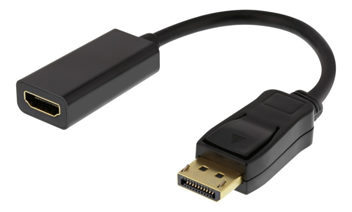 DELTACO DisplayPort til HDMI-adapter, 4K 60 Hz, 0,2 m, svart i gruppen Datautstyr / Kabler og adaptere / DisplayPort / Adaptere hos TP E-commerce Nordic AB (38-93252)