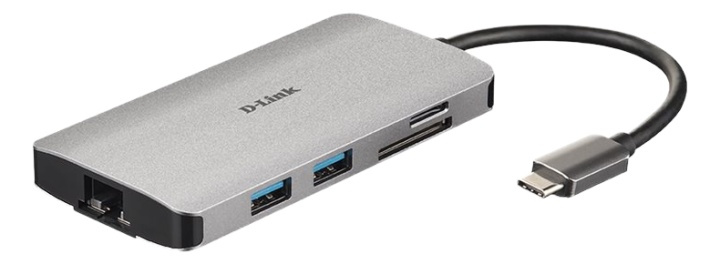 8-in-1 USB-C Hub with HDMI/Ethernet/Card Reader/Power Delivery i gruppen Datautstyr / Bærbare datamaskiner og tilbehør / Dokkingstasjoner hos TP E-commerce Nordic AB (38-93259)