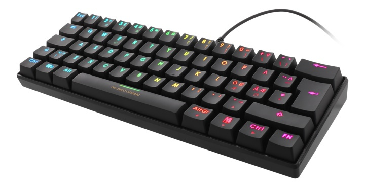 DELTACo GAMING mekaniskt 60% RGB-tangentbord, bruna brytare, 62 tangen i gruppen Datautstyr / GAMING / Tastatur hos TP E-commerce Nordic AB (38-93294)