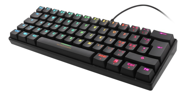 DELTACO GAMING Mekanisk 60% RGB-tastatur, brune brytere, 62 taster i gruppen Datautstyr / GAMING / Tastatur hos TP E-commerce Nordic AB (38-93294)