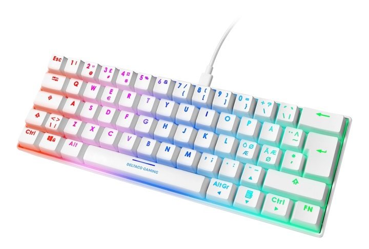 WHITE LINE WK85B Mechanical keyboard, 60% layout, brown switches,white i gruppen Datautstyr / GAMING / Tastatur hos TP E-commerce Nordic AB (38-93295)